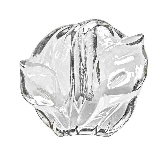 Calla Lily Double Bud Vase Clear Pressed Glass Elegant Artistic Decor Vintage - Picture 1 of 7